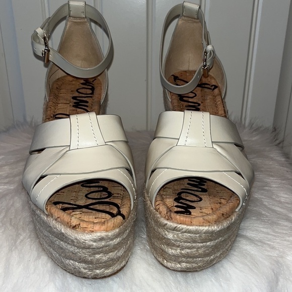 NWT Ivory espadrille wedge heel ankle strap platform summer beachy sandal 10 - Picture 3 of 10